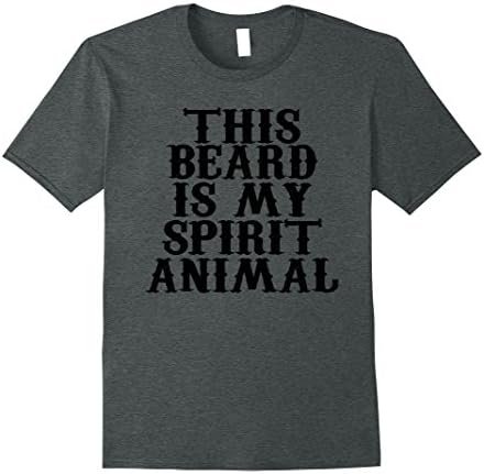 Mens This Beard Is My Spirit Animal Shirt Large Dark Heather