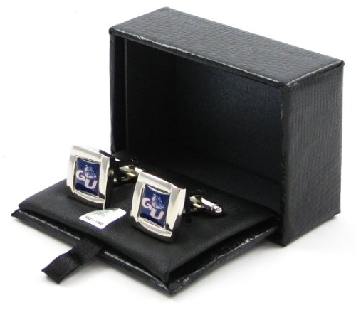 NCAA Gonzaga Bulldogs Square Cufflinks With Square Shape Engraved Logo Design Gift Box Set