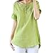 TOPUNDER 2018 Women Summer Tops Casual Short Sleeve Blouse Loose T Shirt Cotton Linen