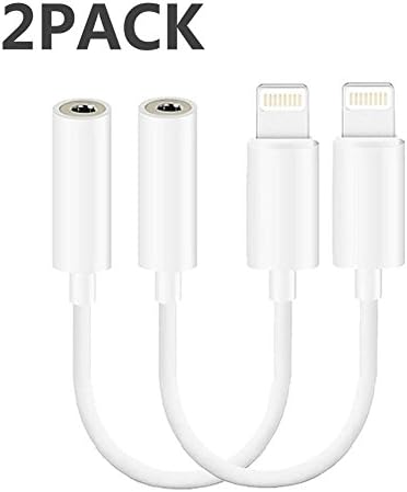 Iphone 7 / 7 plus Adapter,INGOUE 2 in 1 Lightning Adapter and Charger, Lightning to 3.5mm Aux Headphone Jack Audio Adapter for iPhone 7 / 7 plus/6s/6s Plus/6/6 Plus/iPad/iPod … (2PACK WHITE)