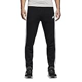 adidas Men's Athletics Essential Cotton 3 Stripe Tapered Pants, Black/White, X-Large