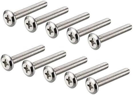 sourcing map M6x40mm Phillips Head Screws Furniture Bolts Fastener Carbon Steel 10pcs