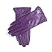 MATSU Simple Sytle Women Winter Warm Lambskin Leather Gloves 7 Colors M9022 (L, Purple-Touchscreen)
