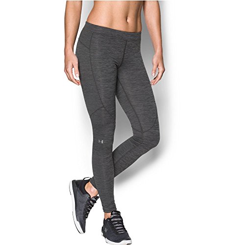 Under Armour Women's ColdGear Armour Leggings, Carbon Heather/Metallic Silver, Medium