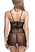 Avidlove Women Nightwear for Sexy Lace Babydoll Lingerie V-Neck Sleepwear Mesh Nightie Black Small