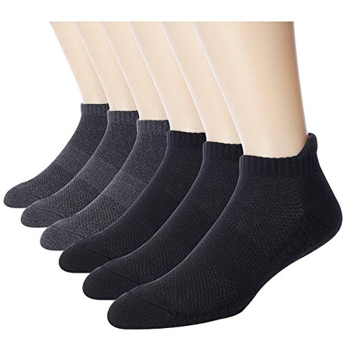 LITERRA Mens Athletic Socks Low Cut Sports Running Cushioned Ankle Socks(6 Pack)