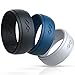 Rinfit Silicone Rings for Men - Mens Silicone Wedding Band - Infinity Silicone Ring Men - Rubber Wedding Rings - Patented Design - Pack E, Size 11