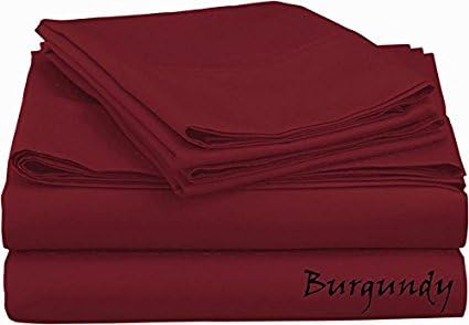 Silky Soft Egyptian Cotton 3-PC FITTED SHEET ( 1 Fitted Sheet &amp; 2 Pillow Cases ) 400 Thread Count Solid Pattern, 20" Inch Pocket Depth ( King Size, Burgundy )