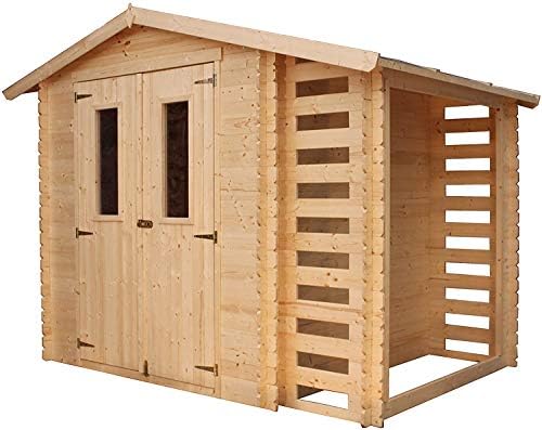 Timbela M386c Gartenhaus Mit Holzschuppen Fur Den Aussenbereich Kiefern Fichtenschuppen H218 X 272 X 206 Cm 3 53 0 97 M2 Amazon De Garten
