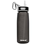 BOTTLED JOY Water Bottle, Reusable Sports Water Bottle with Straw and Handle BPA-Free Leak Proof Drinking Bottle for Travel Outdoor Hiking Camping, 28 oz 800ml