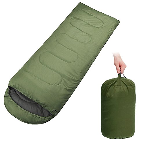 Argus Le Lightweight Envelope Sleeping Bag with Carry Bag -Ultralight Compact Packable Bag For Kids Men Women,Tent,Or Sleeping Pad! Great For 4 Season Camping,Backpacking,Travel,Hiking (Green)