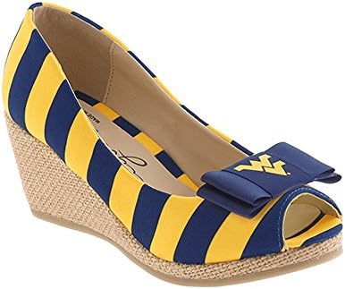 Lillybee U West Virginia University Gameday Wedges and West Virginia University Bow