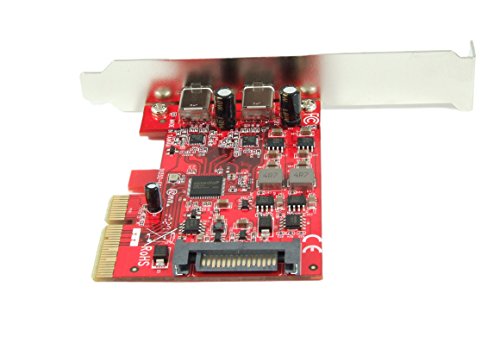 Ableconn PU31-2C-2 USB 3.1 Gen 2 (10 Gbps) 2-Port Type-C PCI Express (PCIe) x4 Host Adapter Card - Support Mac OS X 10.12 Sierra and Windows 10 / 8