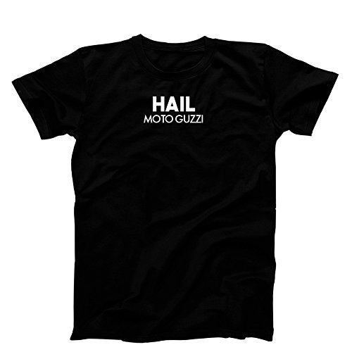 3 O'Clock Gift Shop Hail Moto Guzzi T-Shirt, Men's Black X-Large