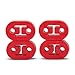 2 Hole Exhaust Hangers Upgrade EPDM Bushing Muffler Insulator Shock Absorbent Mount Bracket High-Density Muffler 12mm Hole (73mm x 47mm x 21mm) Universal Fit - Pack of 4 (Red)
