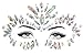 ZLXIN Face Chest Gems, Temporary Tattoo Stickers, Self-adhesive Glitter Rhinestone Body Jewels, Waterproof Crystal Face Breast Chest Gems for Rave Festival, Party or Music Concert(One Set) … (1)