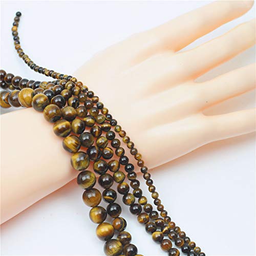 Oameusa 10mm Yellow Tiger Eye Agate Stone Natural Round Smooth Beads Gemstone Beads Loose Beads Agate Beads for Jewelry Making 15" 1 Strand per Bag-Wholesale - Thumbnail 4