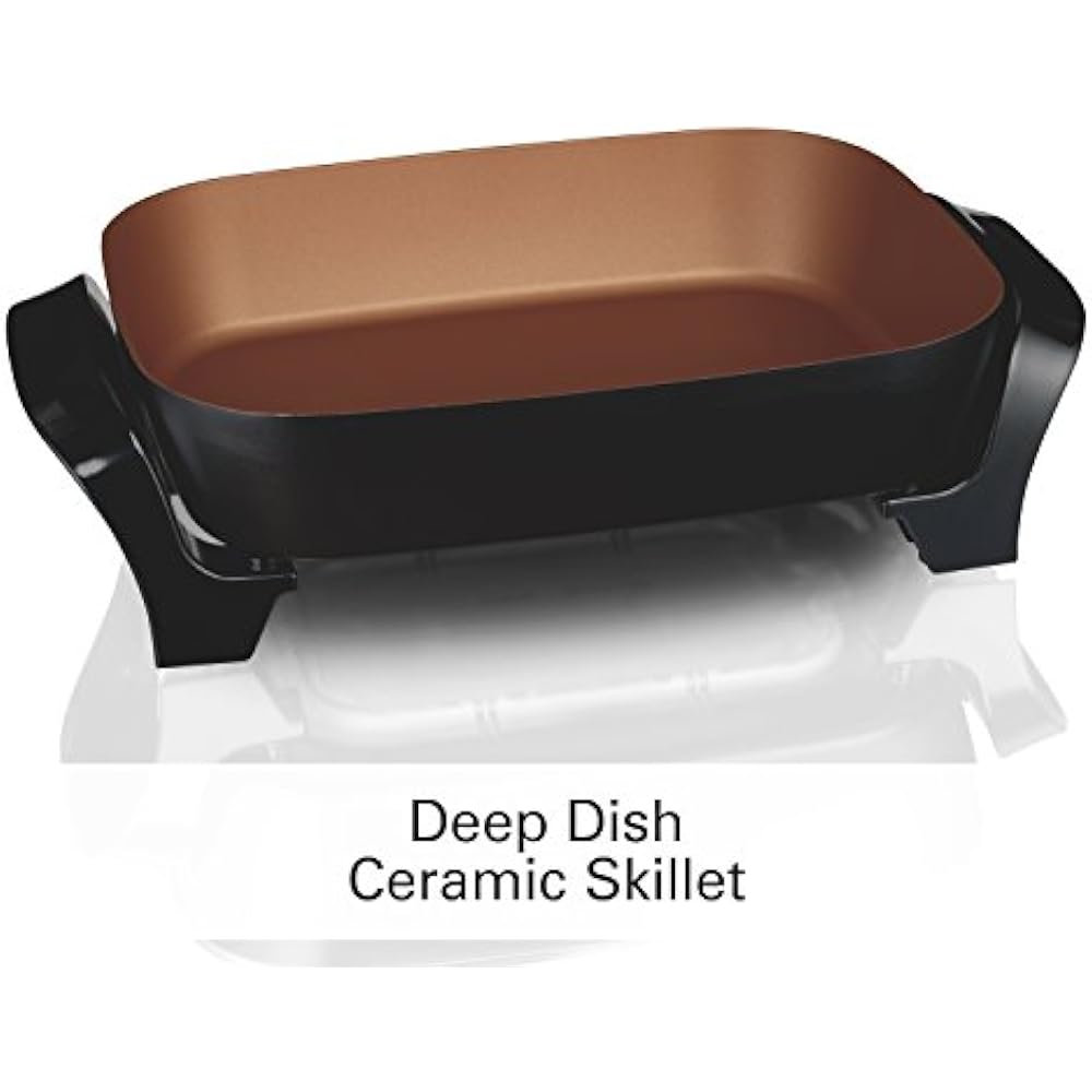 Electric Skillets Hamilton Beach 38528R Deep Dish Durathon Ceramic