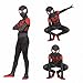 CHECKIN Toddler Kids Spider Verse Miles Morales Gwen Jumpsuit Bodysuit Black Spider Boy Tights Costume (Child L/120-130CM, Miles Morales)