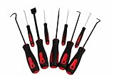ABN Precision Scraper, Hook, and Pick 9-Piece Set - Small 6.5in and Large 10in Automotive and Electronic Tools