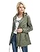 Cekaso Women's Anorak Jacket Lightweight Drawstring Hooded Military Parka Coat, Army Green, TagsizeXL=USsize10-12