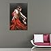 Everfun Dancer Girl Modern Canvas Wall Art Hand Painted Abstract Red Skirt People Oil Painting Flamenco Contemporary Dancing Dress Artwork Framed Ready to Hang