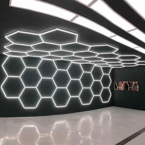 Car Detailing LED Shop Light Hexagrid, 24 Pack LED Garage Lights, 144W