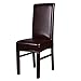 Jinzio Dining Chair Covers, Solid Pu Leather Waterproof Stretch Dining Chair Protctor Cover Slipcover (1, Coffee)