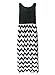Newfits Womens Striped Zig Zag Scoop Neck Chevron Print Tank Maxi Long Dress BlackA X-Large