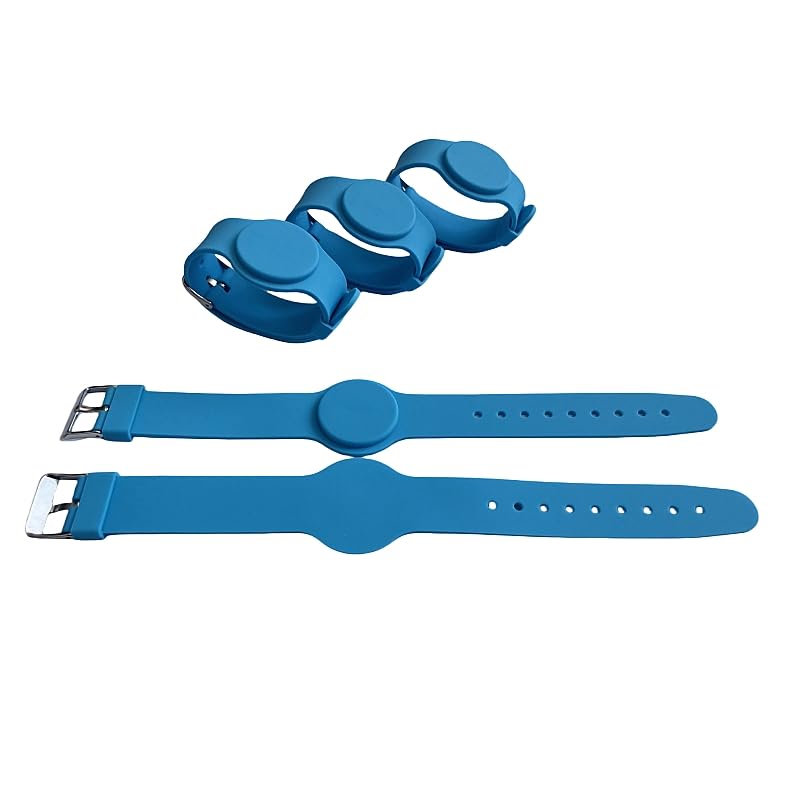 YARONGTECH RFID MF1 S50 Chip 13.56MHZ Silicone Wristbands, Waterproof Swimming Pool Pack of 5, Blue