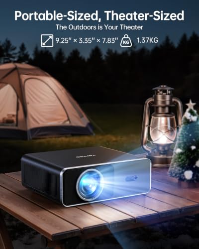 Smart Projector 4K [Compatible with Netflix|20W Dolby]Outdoor Projecteur with WiFi6 and Two-Way Bluetooth|AI Auto Focus & Keystone|HDR10,TOPTRO 1080P Portable Proyector for Movie/Home Theater/Bedroom