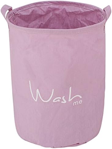 Clytius 'Wash Me' Printed - Laundry Basket 46-Litre European Pattern - Folding Round Laundry Hamper (Purple, Pack of 1)