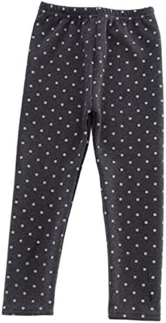 YLTkids Baby Girls Kids Winter Fleece Lined Leggings Pants Floral Trousers-1-dark grey-130