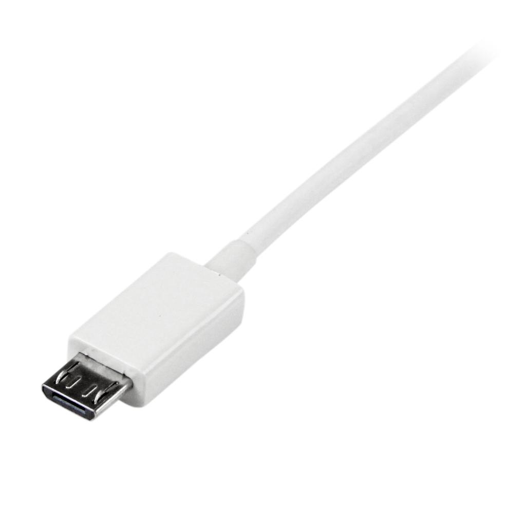 2m White Micro USB Cable Cord A to Micro B (USBPAUB2MW) Computers