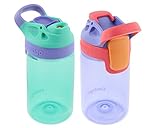 Contigo Kids Autoseal Gizmo Water Bottle, 14oz (Persian Green/Lavender) - 2 pk