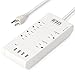 [UL Certified] EZOPower 6 Outlet Power Strip Surge Protector with 4 USB Port, Extendable USB Charger with Desk Mount Clamp