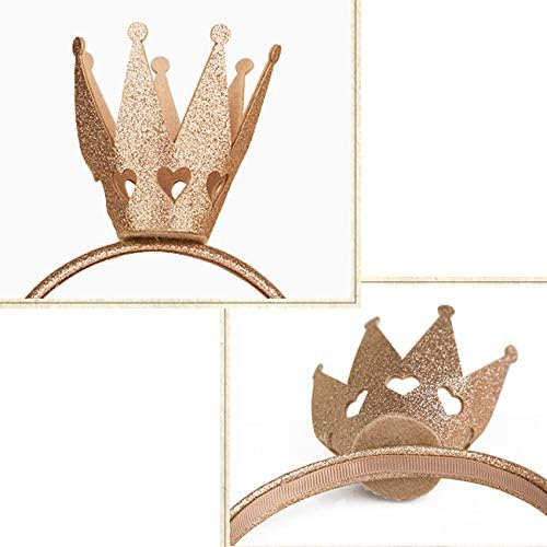 Girls Shiny Crown Hairband Princess Alice Bands For Women Baby Kids Toddler Party Birthday Rhinestone Headwear Gold Silver Hot Pink (1 PC) - Image 4