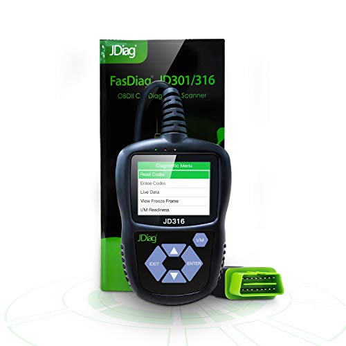 JDIAG JD316 Enhanced Mode 6 OBD2 Scanner Engine Fault Code Reader Diagnostic Scan Tool for Smog Check with Battery Condition Test (Black) - Thumbnail 6