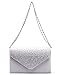 Jubileens St Ladies Large Evening Satin Bridal Diamante Ladies Clutch Bag Party Prom Envelope