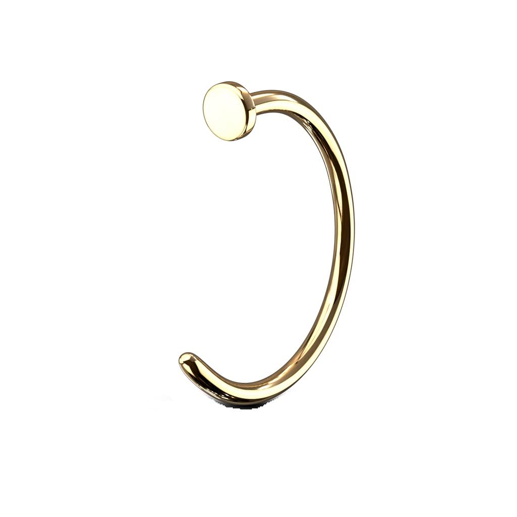 PiercedOff Gold Tone IP over 316L Surgical Steel Nose Hoop - Thickness 18GA (1mm) / Diameter 6mm — image 1