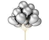 100 Premium Quality Balloons: 10 inch Silver latex helium balloon wedding / birthday party decorations and Events