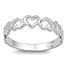 Sterling Silver Women's Cutout Heart Ring (Sizes 3-12)