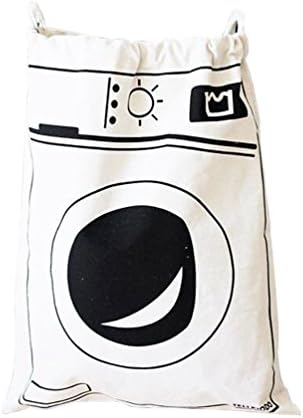 VertHome Canvas Laundry Bag Drawstring Storage Bag Household Organizer Toy Sorting Bag