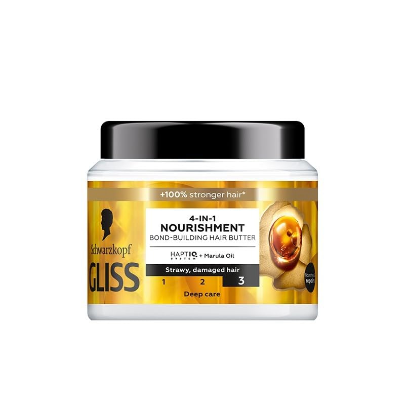 Schwarzkopf Gliss 4-in-1 Nourishment Bond-Building Hair Butter HAPTIQ system Marula Oil 400 ml