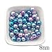 280pcs 8mm Craft Supplies Multicolored Gradient Mermaid Blue Round Faux ABS Pearls Beads Smooth ABS Pearls Filler Beads Jewelry Making Rainbow Beads (8mm-10451)