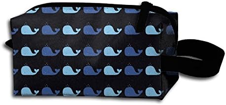 Black Sea Whales Travel Cosmetic Bag Portable Organizer Multifuncition Handbag