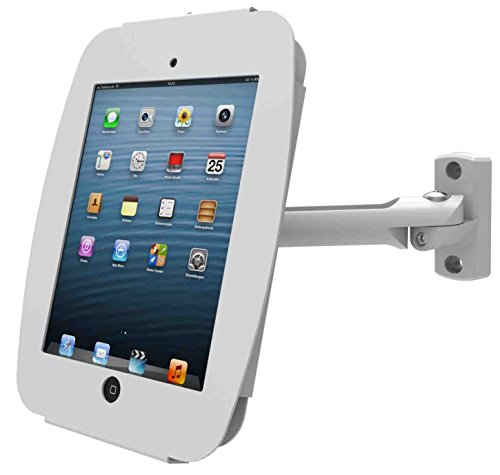 Maclocks 827W224SENW Space Enclosure Stand with Swing Arm Wall Mount for iPad 2/3/4, iPad Air, iPad Air 2, Pro 9.7 (White) - Thumbnail 2