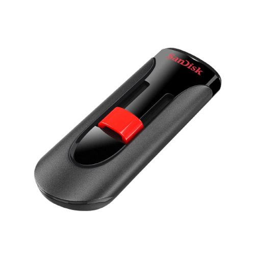 Sandisk Cruzer Glide USB flash drive, 64 GB, Black/Red (SDCZ60-064G-A46)