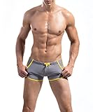 DESMIIT Men's Rope Waist Design Swimming Shorts Grey US Large / Tag XXL(33
