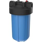 Pentair Pentek 150237 Big Blue Whole House Filter Housing, 1" NPT 10-Inch | HFPP Cap with Pressure Relief; 1 in NPT Ports; Fits Any 10 x 4.5 in Cartridge; NSF/ANSI 42 Certified; Cartridge Not Included